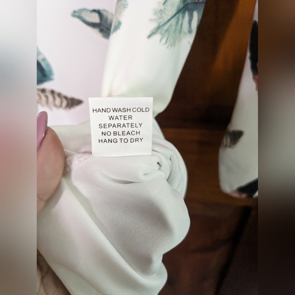 OVI* Boho pull on polyester chiffon lined 3/4 sleeve round neck mid length dress - Picture 12 of 13